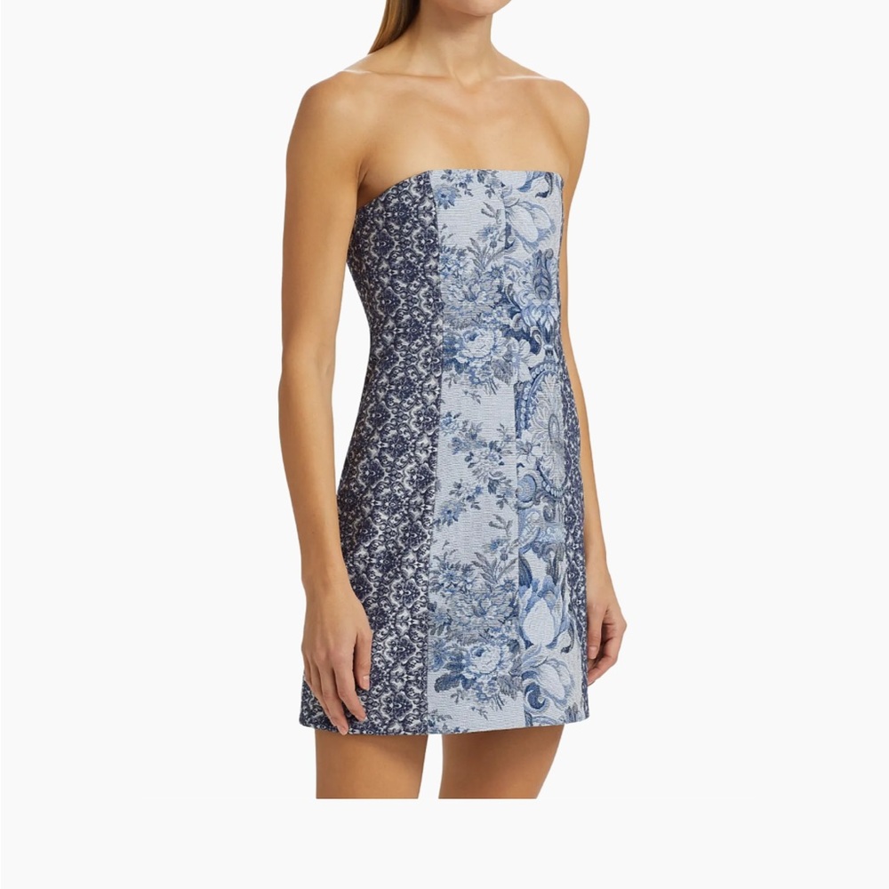 Alice + Olivia Elegant Blue Strapless Dress